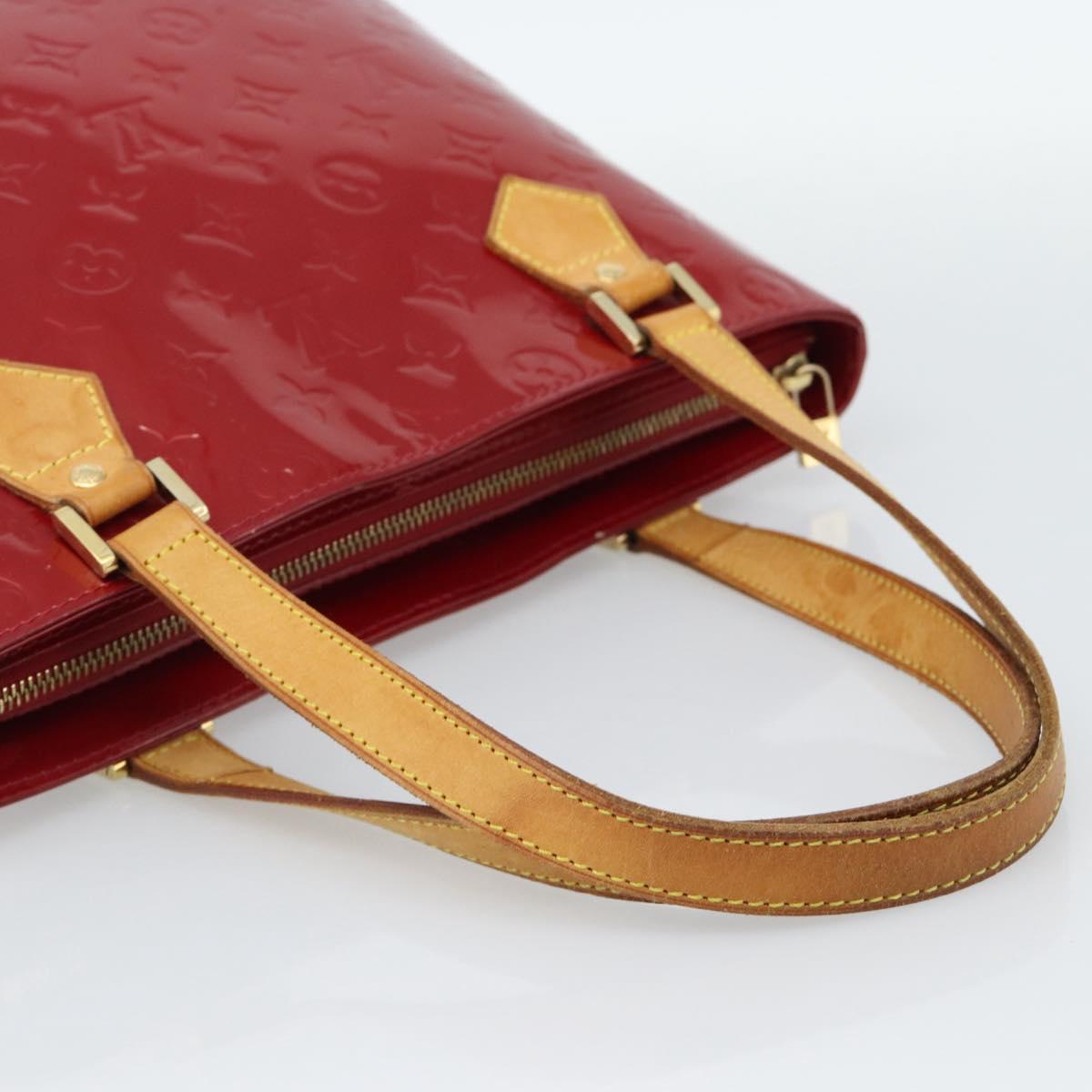 LOUIS VUITTON Monogram Vernis Houston Hand Bag Pomme D'amour M91385 Auth BA13484