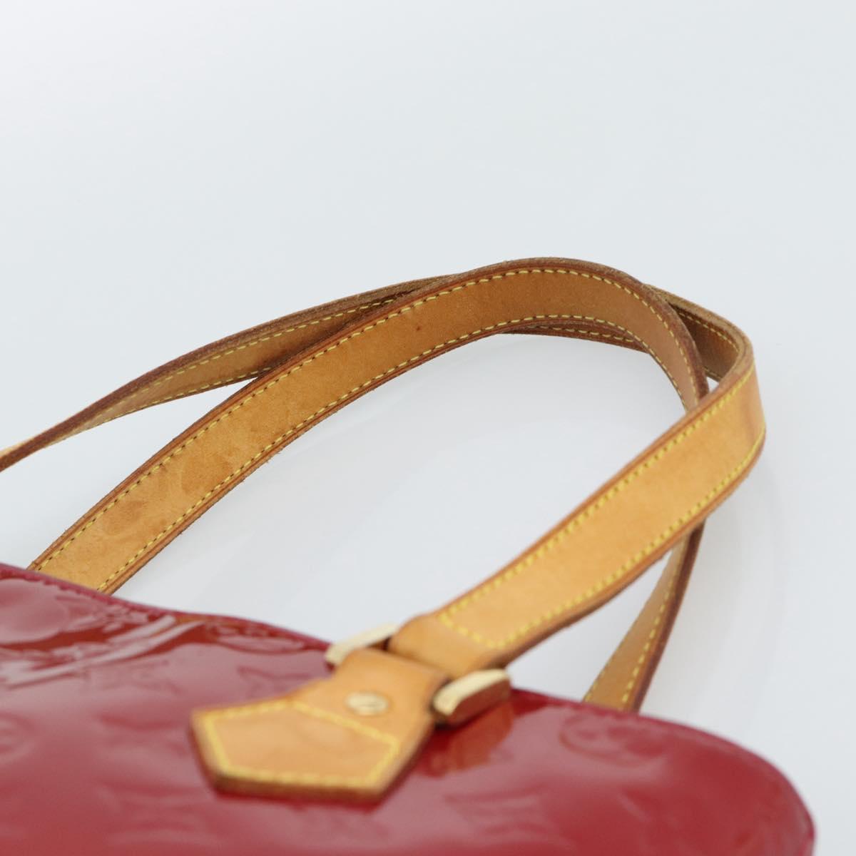 LOUIS VUITTON Monogram Vernis Houston Hand Bag Pomme D'amour M91385 Auth BA13484