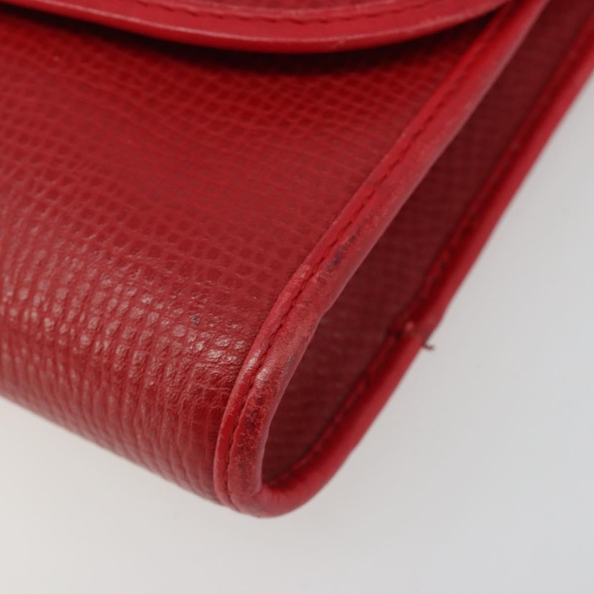 Christian Dior Shoulder Bag Leather Red Gold Auth BA13488