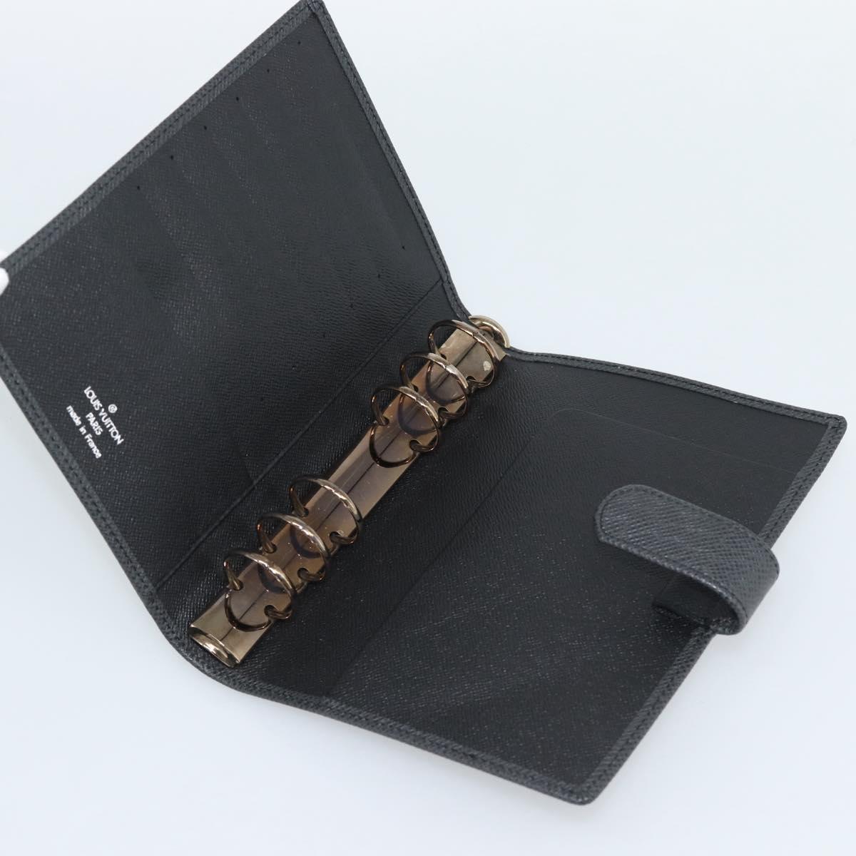 LOUIS VUITTON Taiga Leather Agenda MM Day Planner Cover Ardoise Auth BA13490