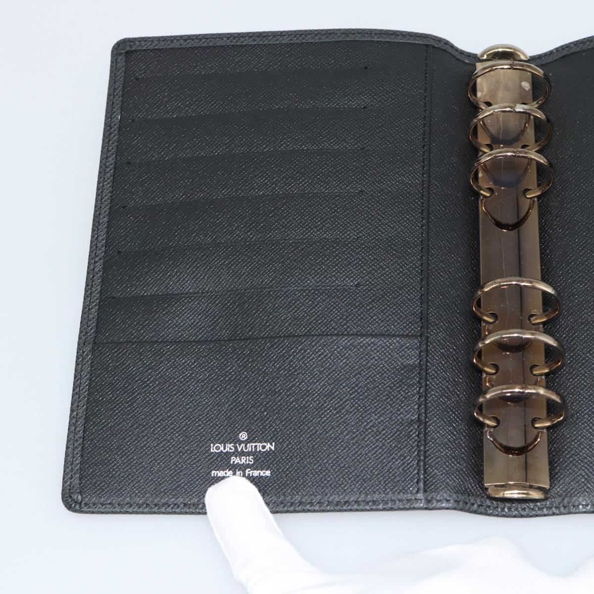 LOUIS VUITTON Taiga Leather Agenda MM Day Planner Cover Ardoise Auth BA13490