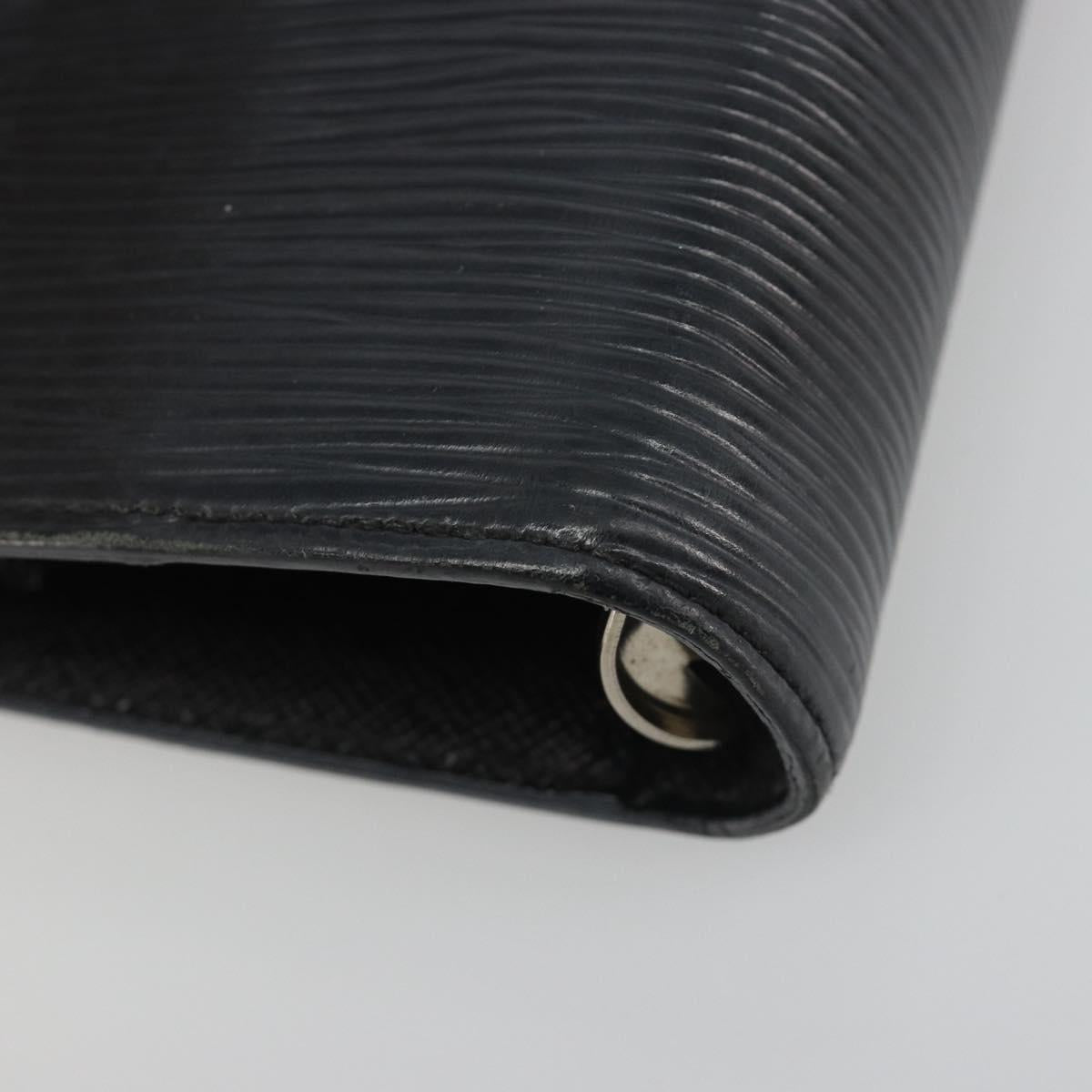 LOUIS VUITTON Epi Agenda MM Day Planner Cover Black R20042 LV Auth BA13491