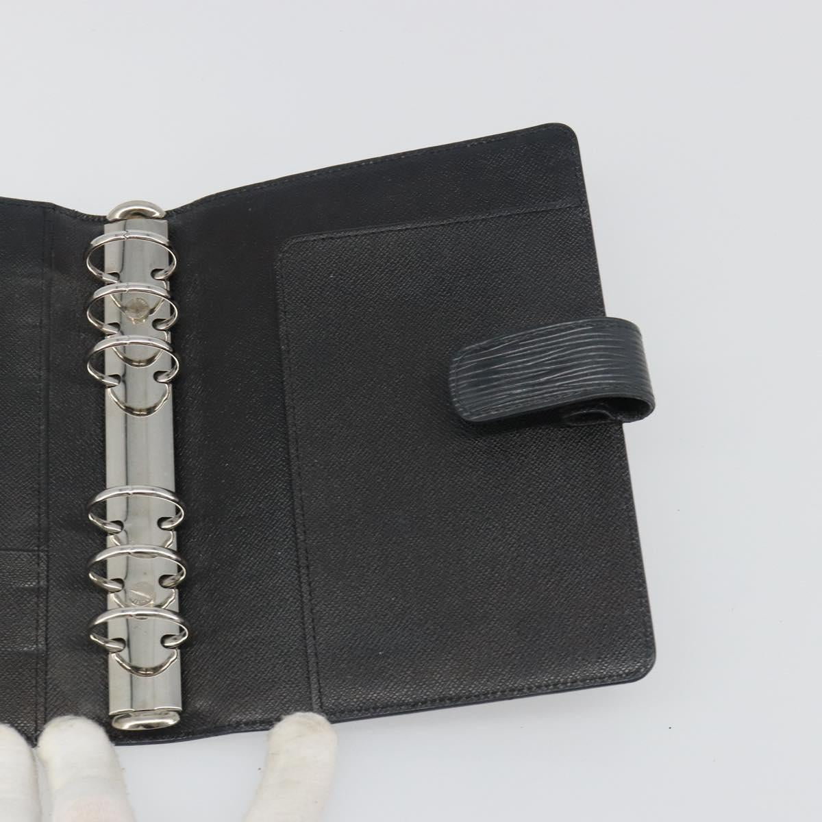 LOUIS VUITTON Epi Agenda MM Day Planner Cover Black R20042 LV Auth BA13491