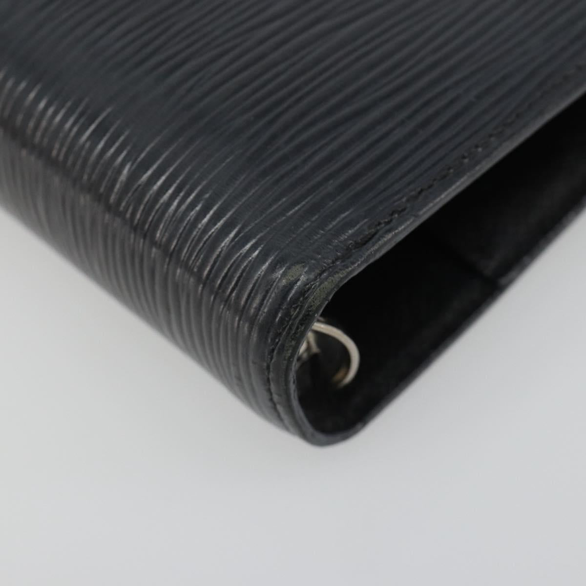 LOUIS VUITTON Epi Agenda MM Day Planner Cover Black R20042 LV Auth BA13491