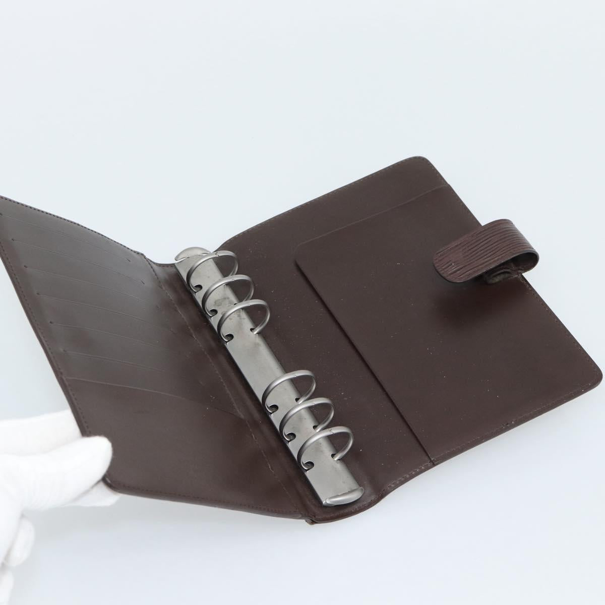 LOUIS VUITTON Epi Agenda MM Day Planner Cover Mocha R2004D LV Auth BA13492