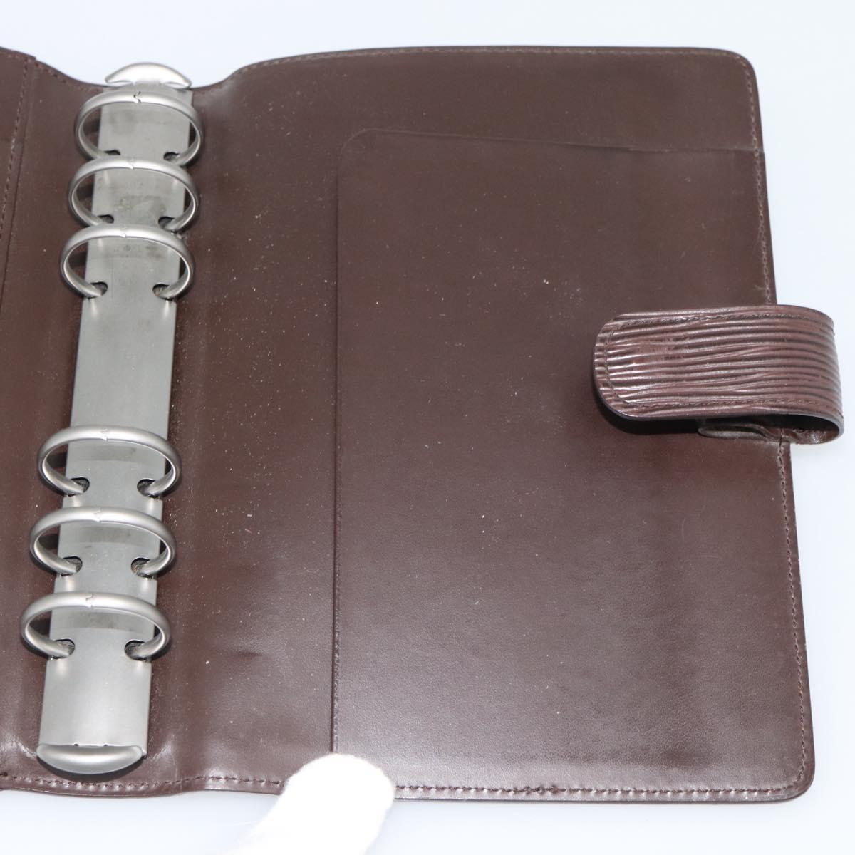 LOUIS VUITTON Epi Agenda MM Day Planner Cover Mocha R2004D LV Auth BA13492
