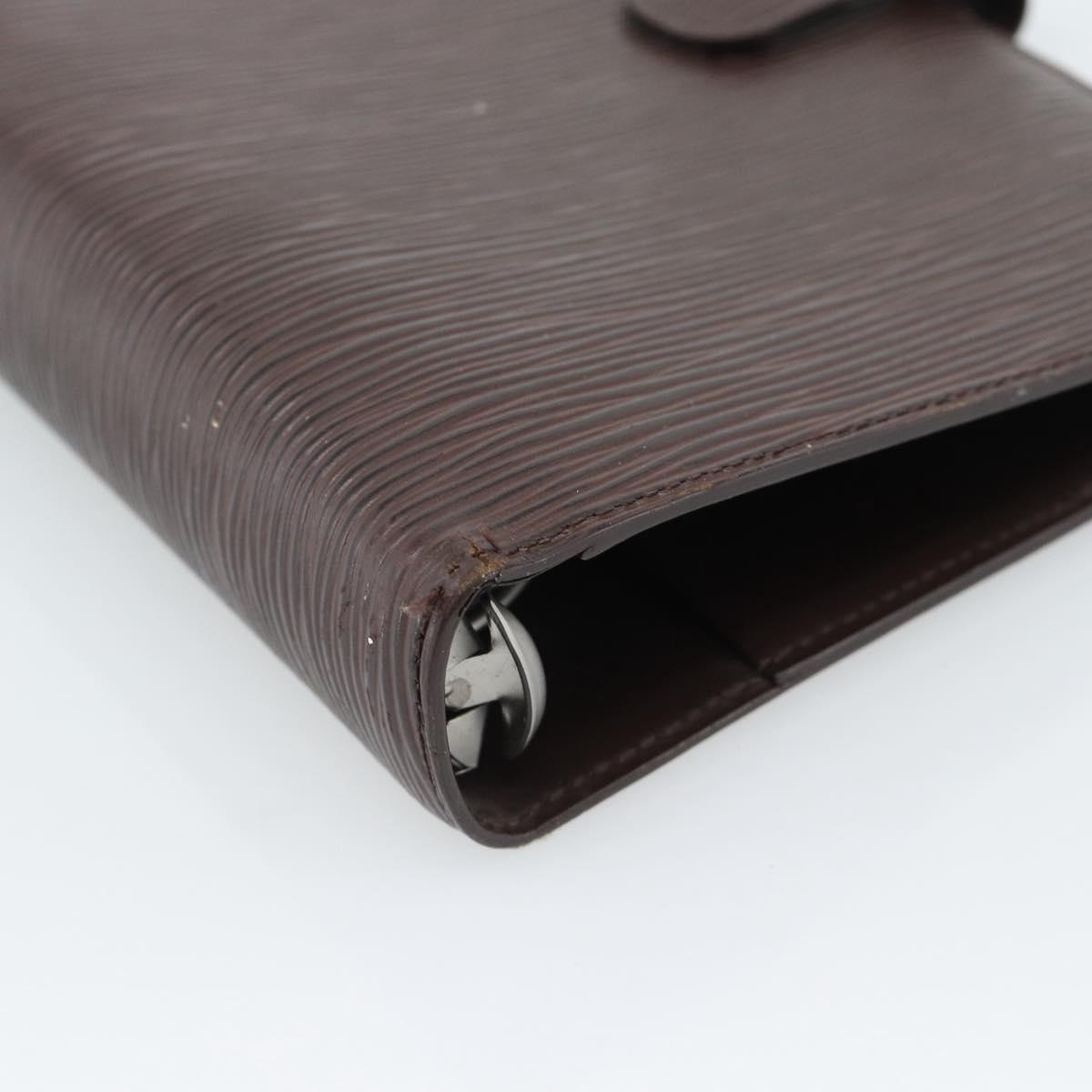 LOUIS VUITTON Epi Agenda MM Day Planner Cover Mocha R2004D LV Auth BA13492