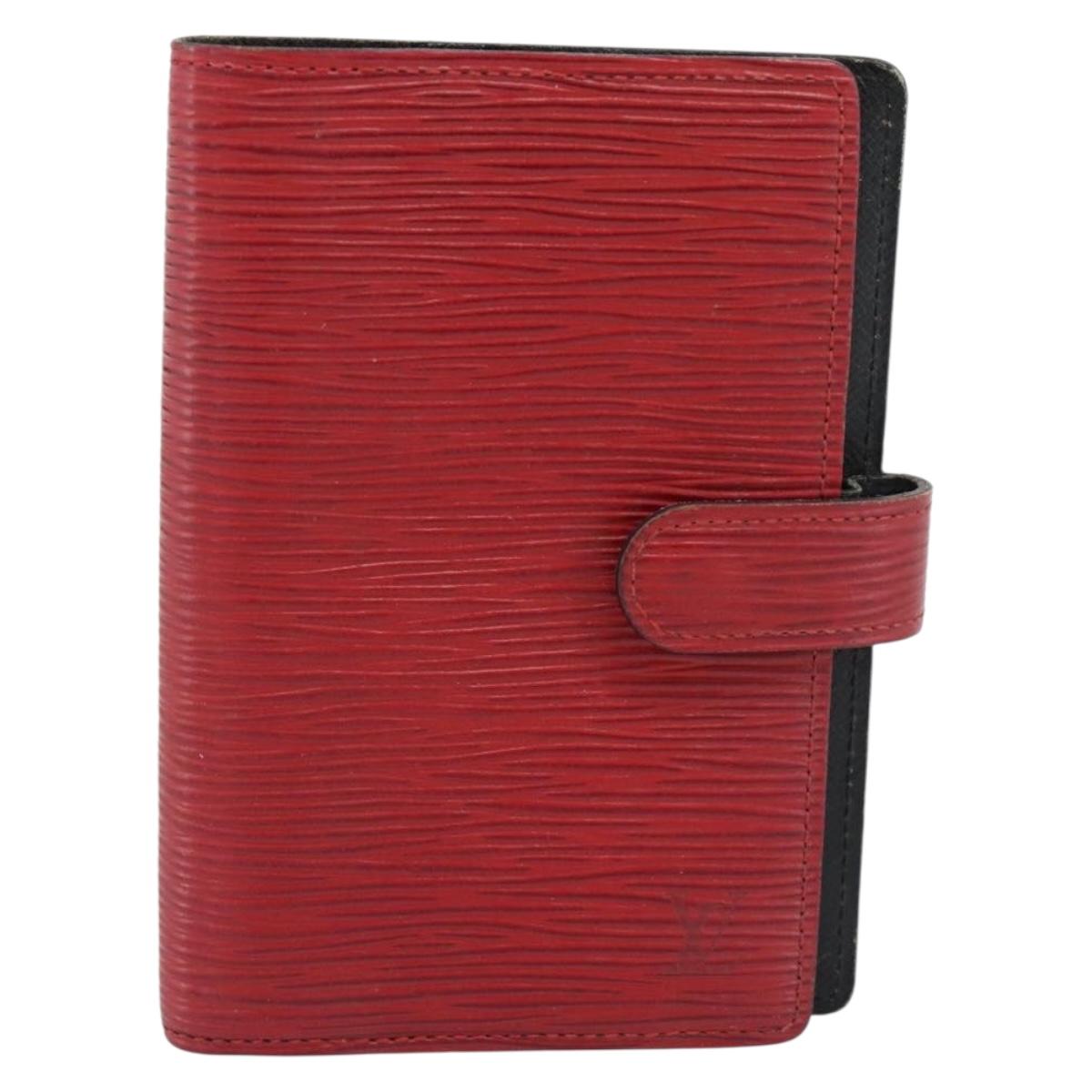 LOUIS VUITTON Epi Agenda PM Day Planner Cover Red R20057 LV Auth BA13493