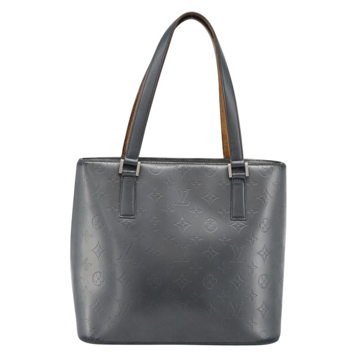LOUIS VUITTON Monogram Mat Stockton Tote Bag Noir M55112 LV Auth BA13502