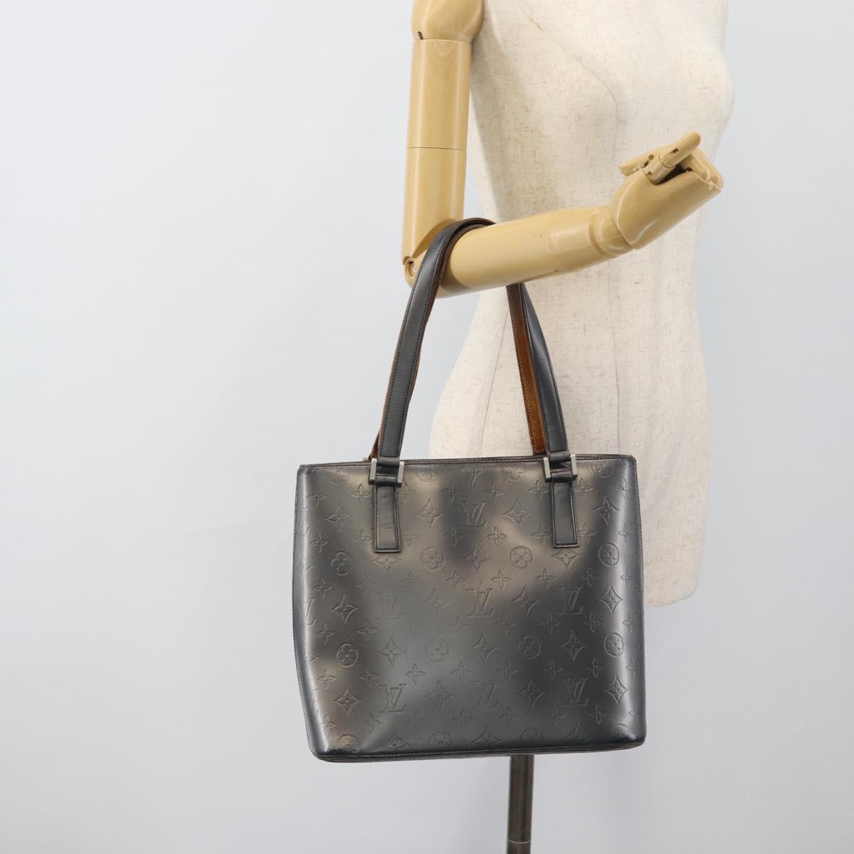 LOUIS VUITTON Monogram Mat Stockton Tote Bag Noir M55112 LV Auth BA13502