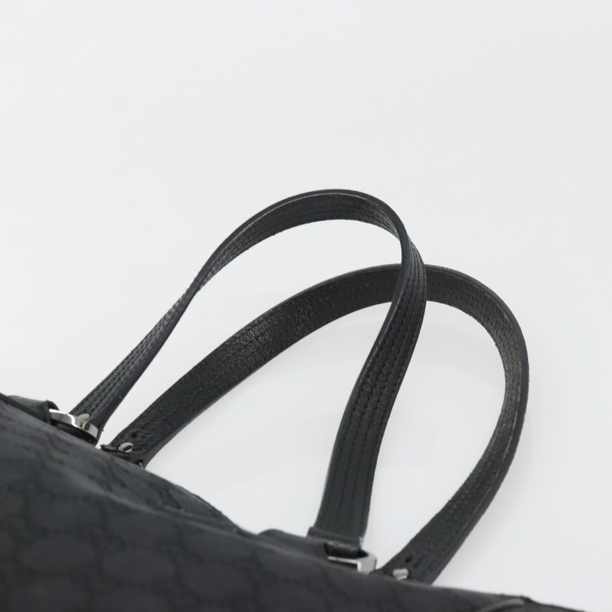 GUCCI GG Canvas Hand Bag Black Silver 113017 Auth BA13508