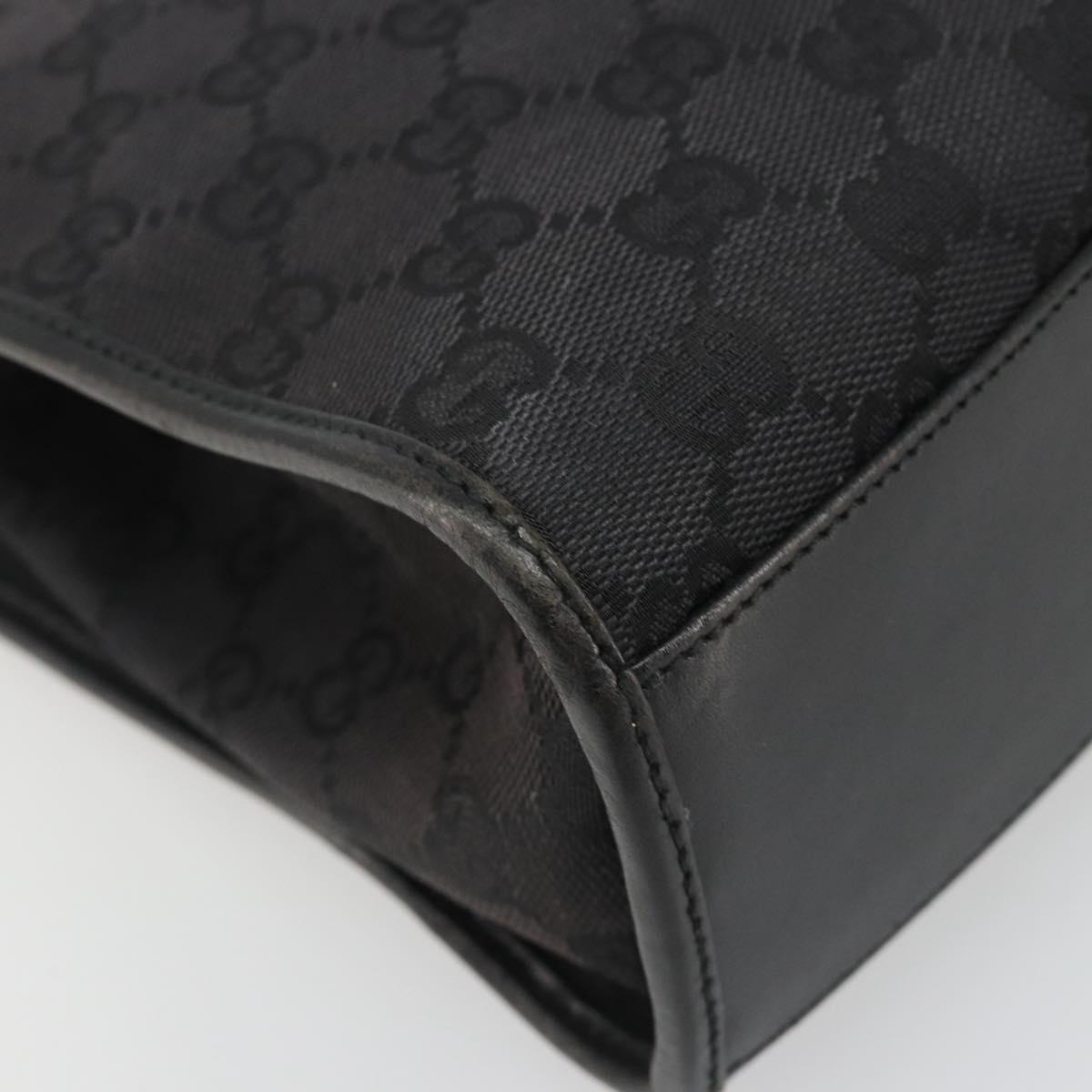 GUCCI GG Canvas Jackie Tote Bag Black Silver 002 1073 Auth BA13509A
