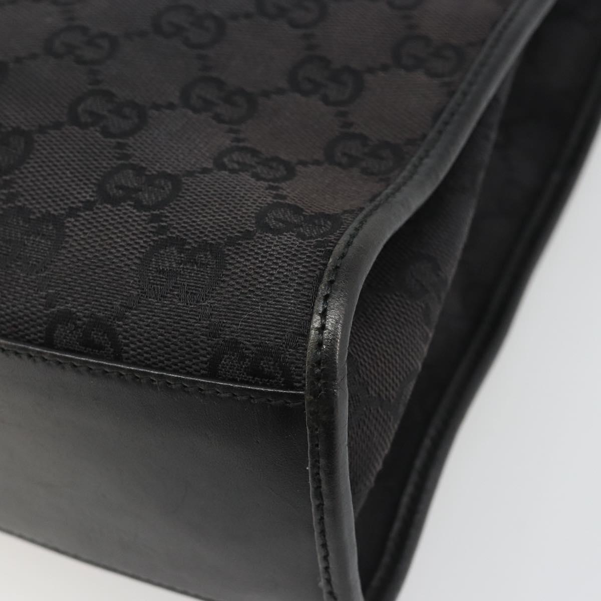 GUCCI GG Canvas Jackie Tote Bag Black Silver 002 1073 Auth BA13509A