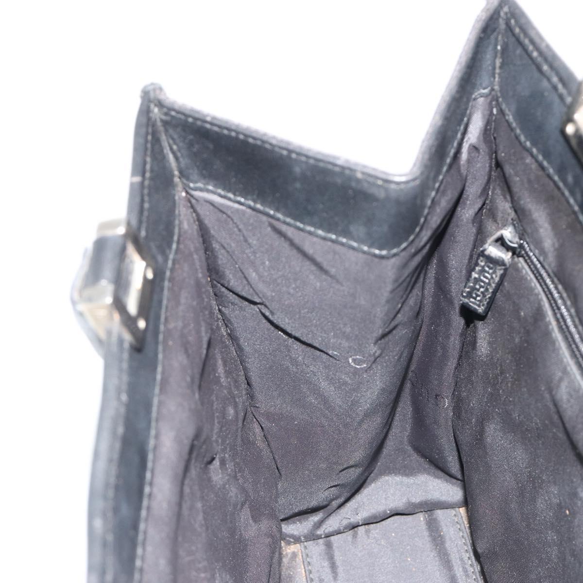 GUCCI GG Canvas Jackie Tote Bag Black Silver 002 1073 Auth BA13509A