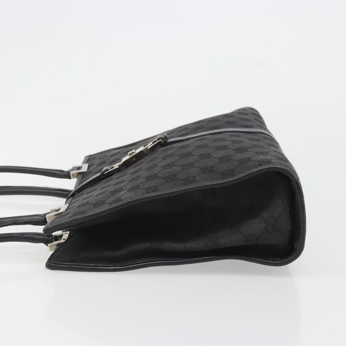 GUCCI GG Canvas Jackie Tote Bag Black Silver 002 1073 Auth BA13509A