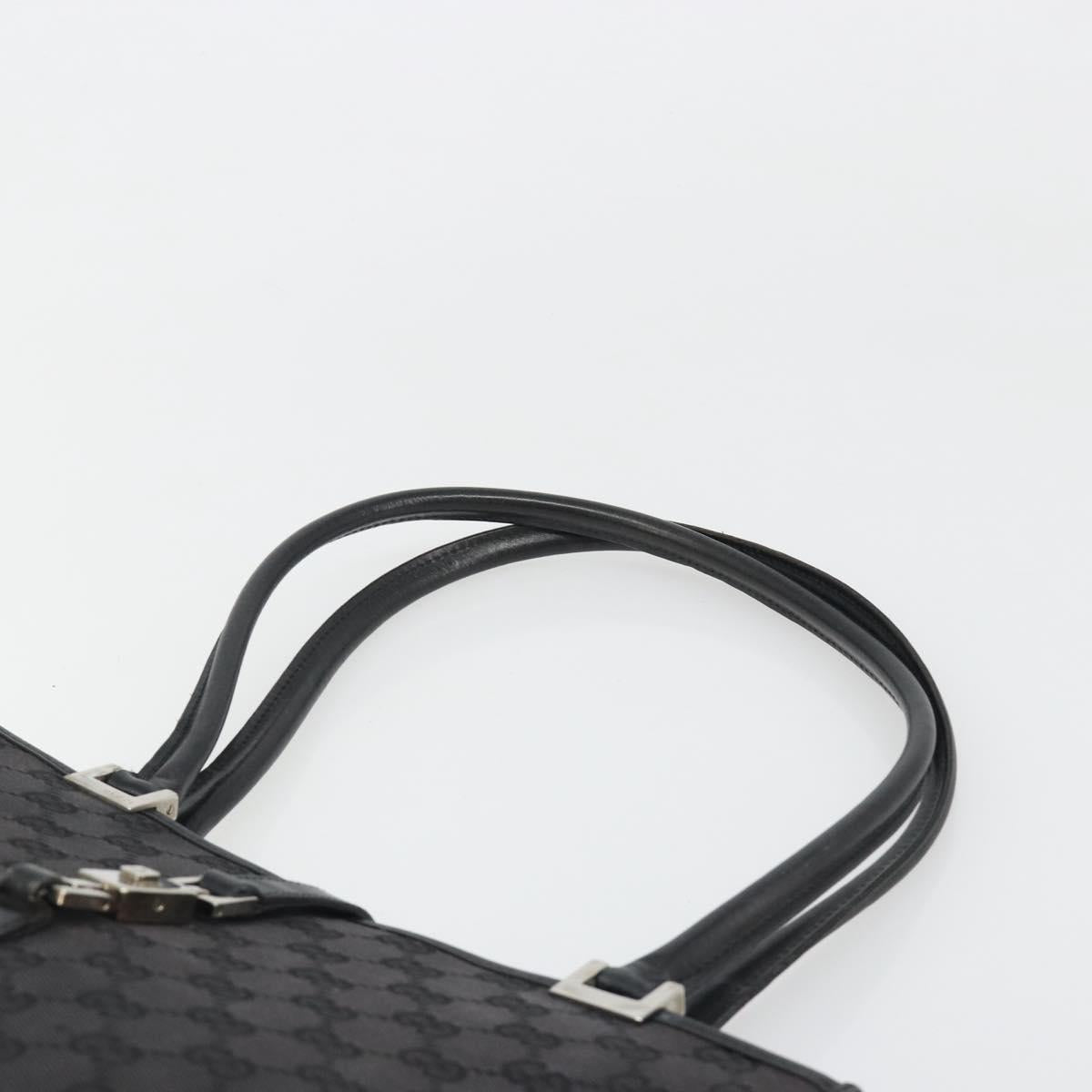 GUCCI GG Canvas Jackie Tote Bag Black Silver 002 1073 Auth BA13509A