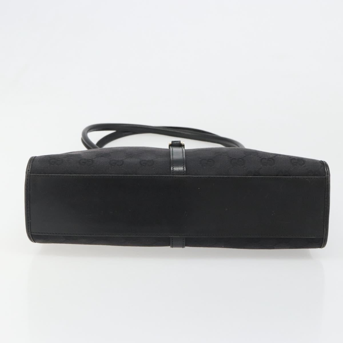 GUCCI GG Canvas Jackie Tote Bag Black Silver 002 1073 Auth BA13509A