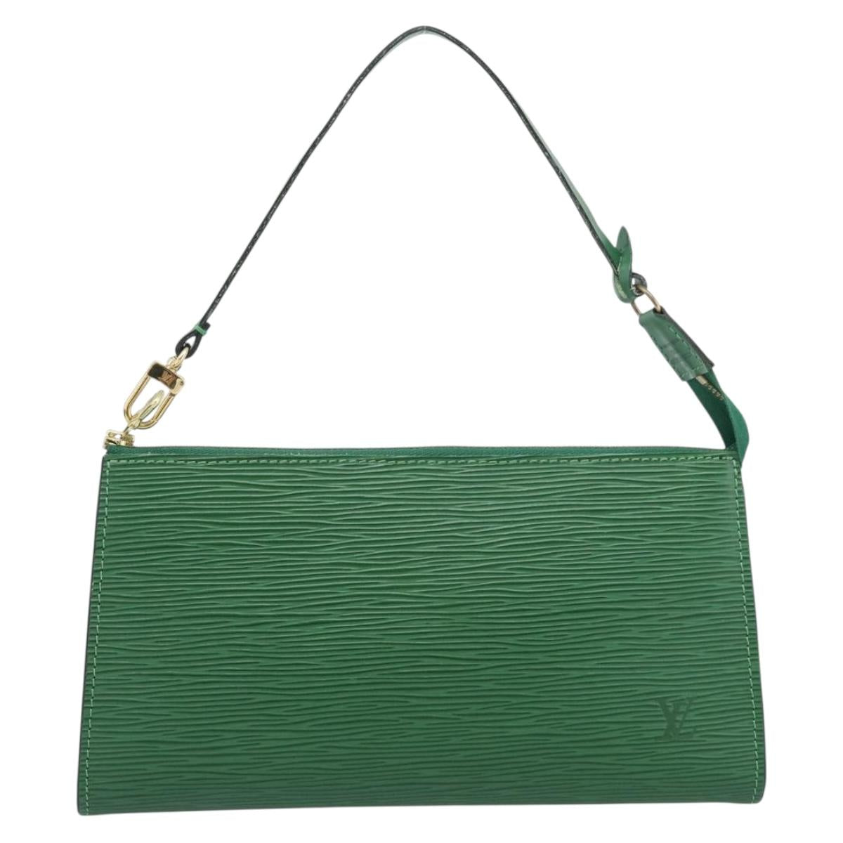 LOUIS VUITTON Epi Pochette Accessoires Accessory Pouch Green M52984 Auth BA13512