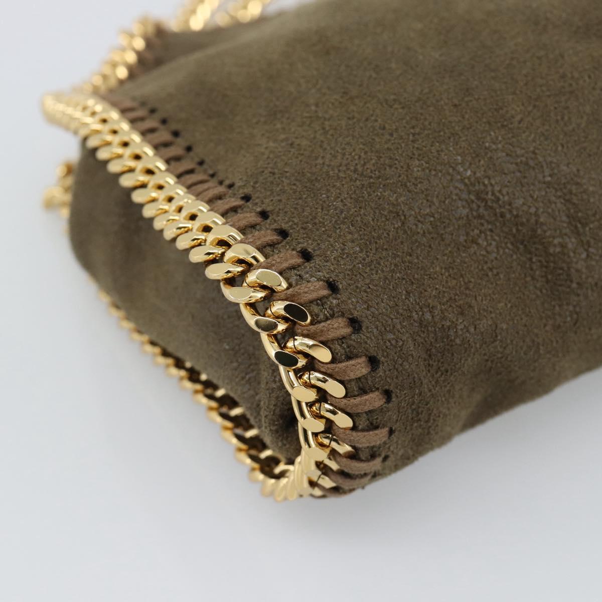 Stella MacCartney Chain Falabella Bag Suede 2way Brown Gold 512064 Auth BA13513V