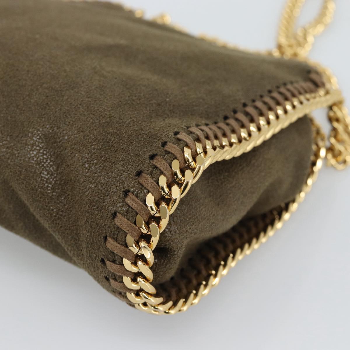 Stella MacCartney Chain Falabella Bag Suede 2way Brown Gold 512064 Auth BA13513V