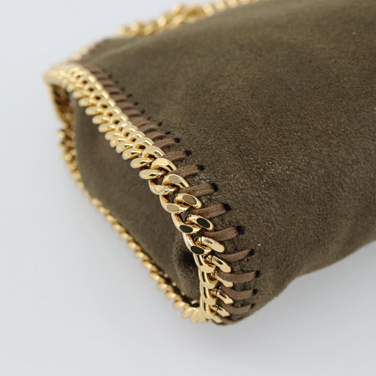 Stella MacCartney Chain Falabella Bag Suede 2way Brown Gold 512064 Auth BA13513V
