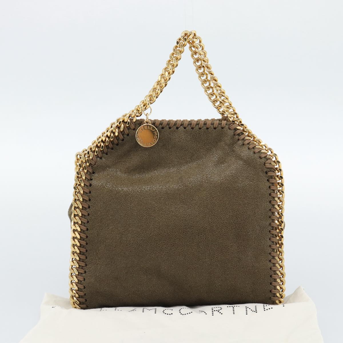 Stella MacCartney Chain Falabella Bag Suede 2way Brown Gold 512064 Auth BA13513V