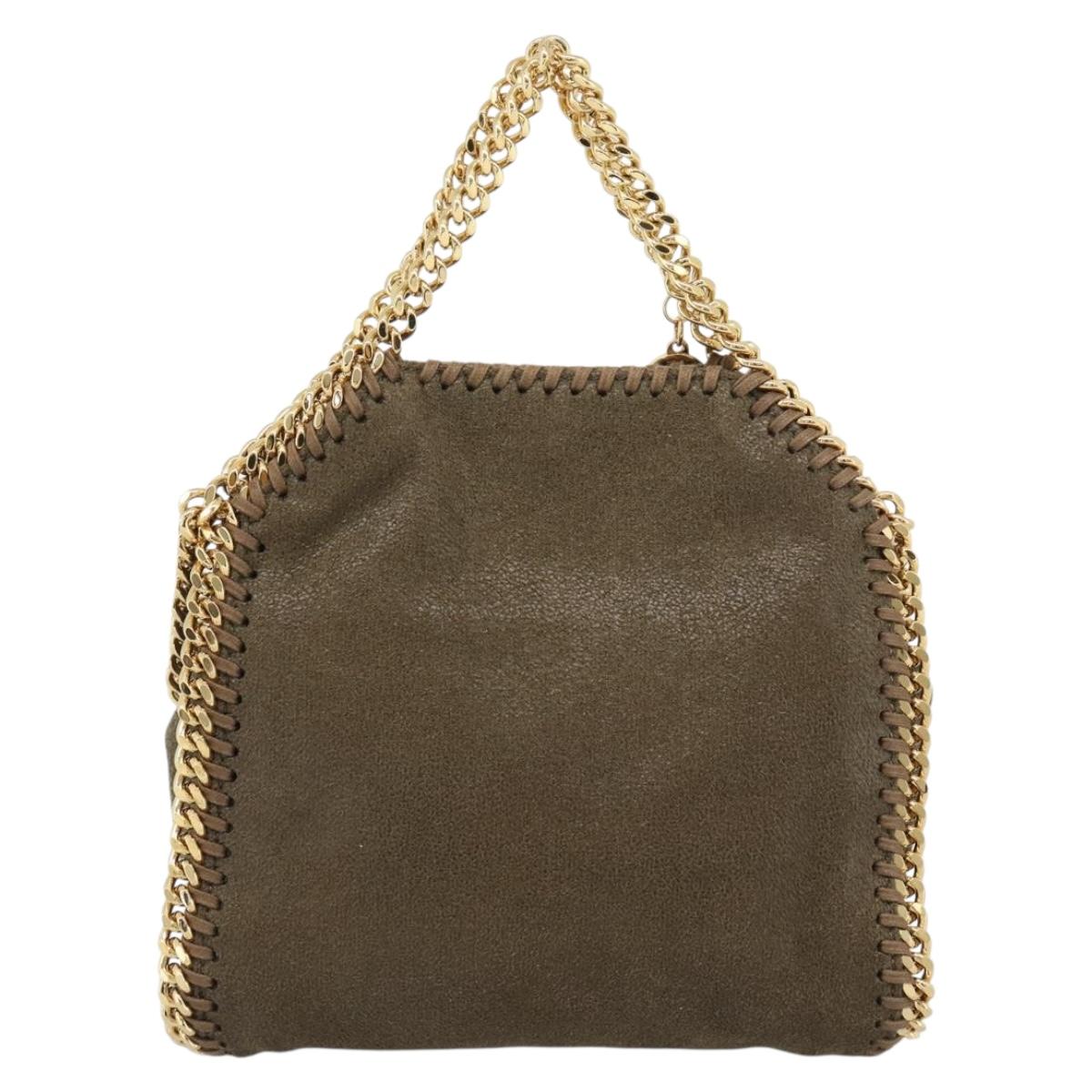 Stella MacCartney Chain Falabella Bag Suede 2way Brown Gold 512064 Auth BA13513V