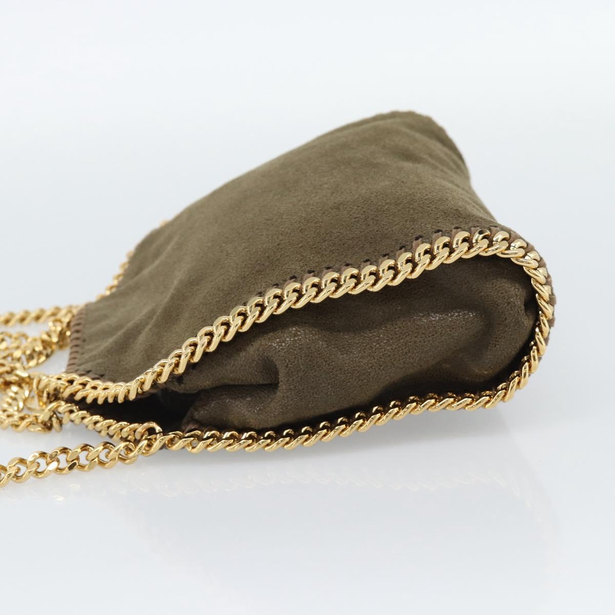 Stella MacCartney Chain Falabella Bag Suede 2way Brown Gold 512064 Auth BA13513V