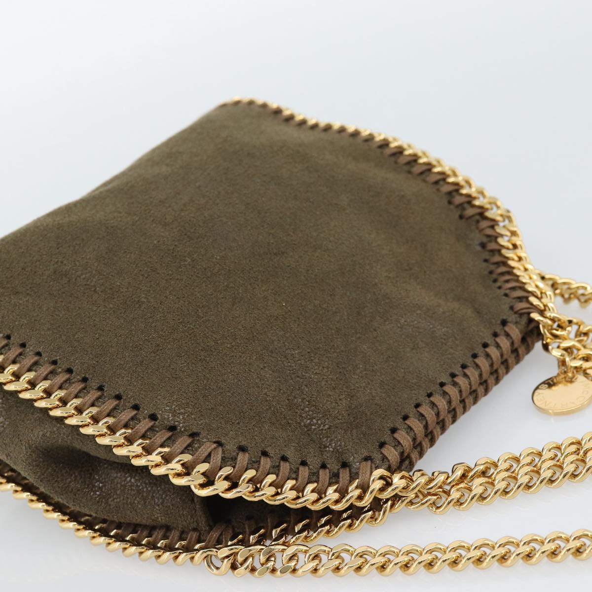 Stella MacCartney Chain Falabella Bag Suede 2way Brown Gold 512064 Auth BA13513V