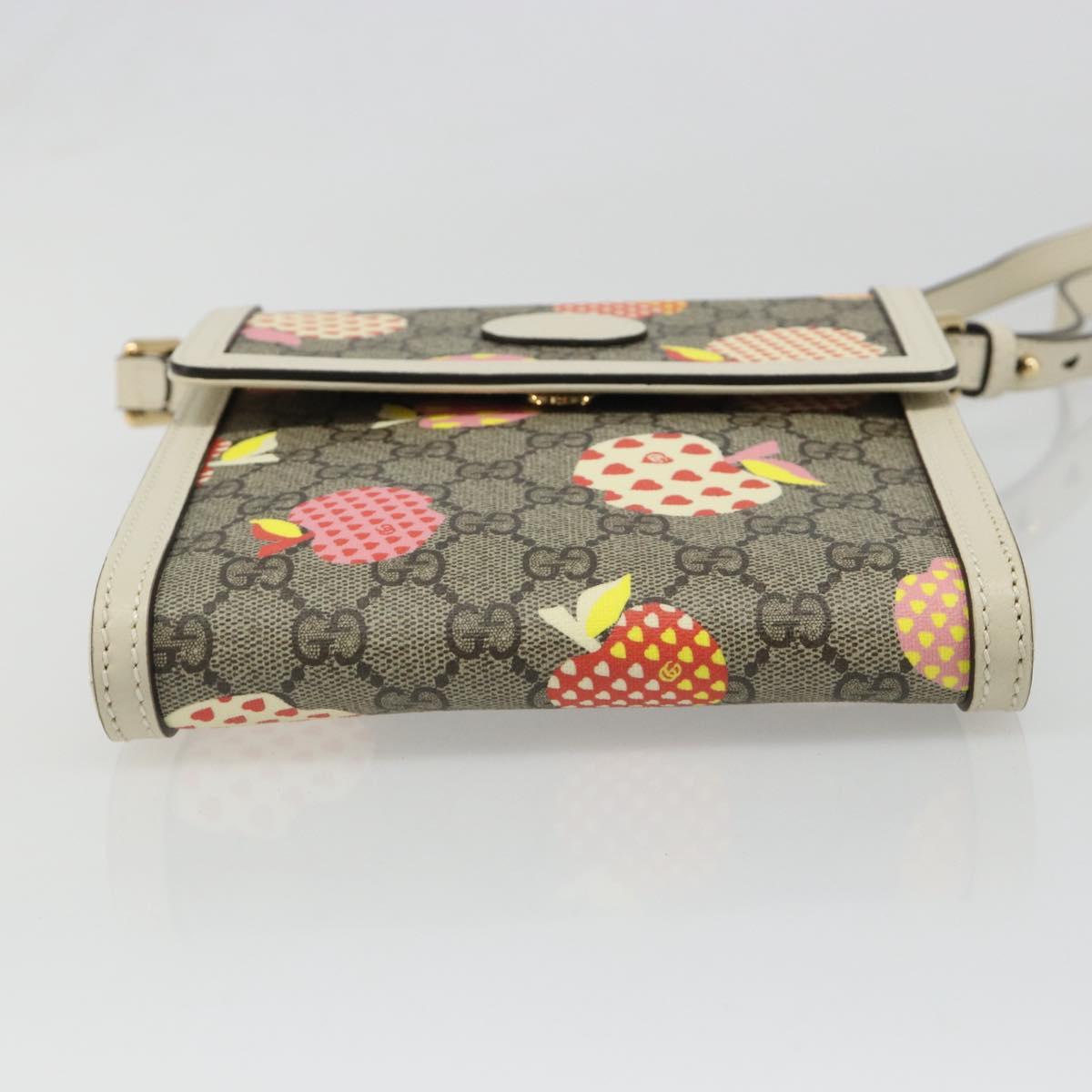 GUCCI GG Supreme Children's Bag PVC Leather Beige Gold 625782 Auth BA13514V
