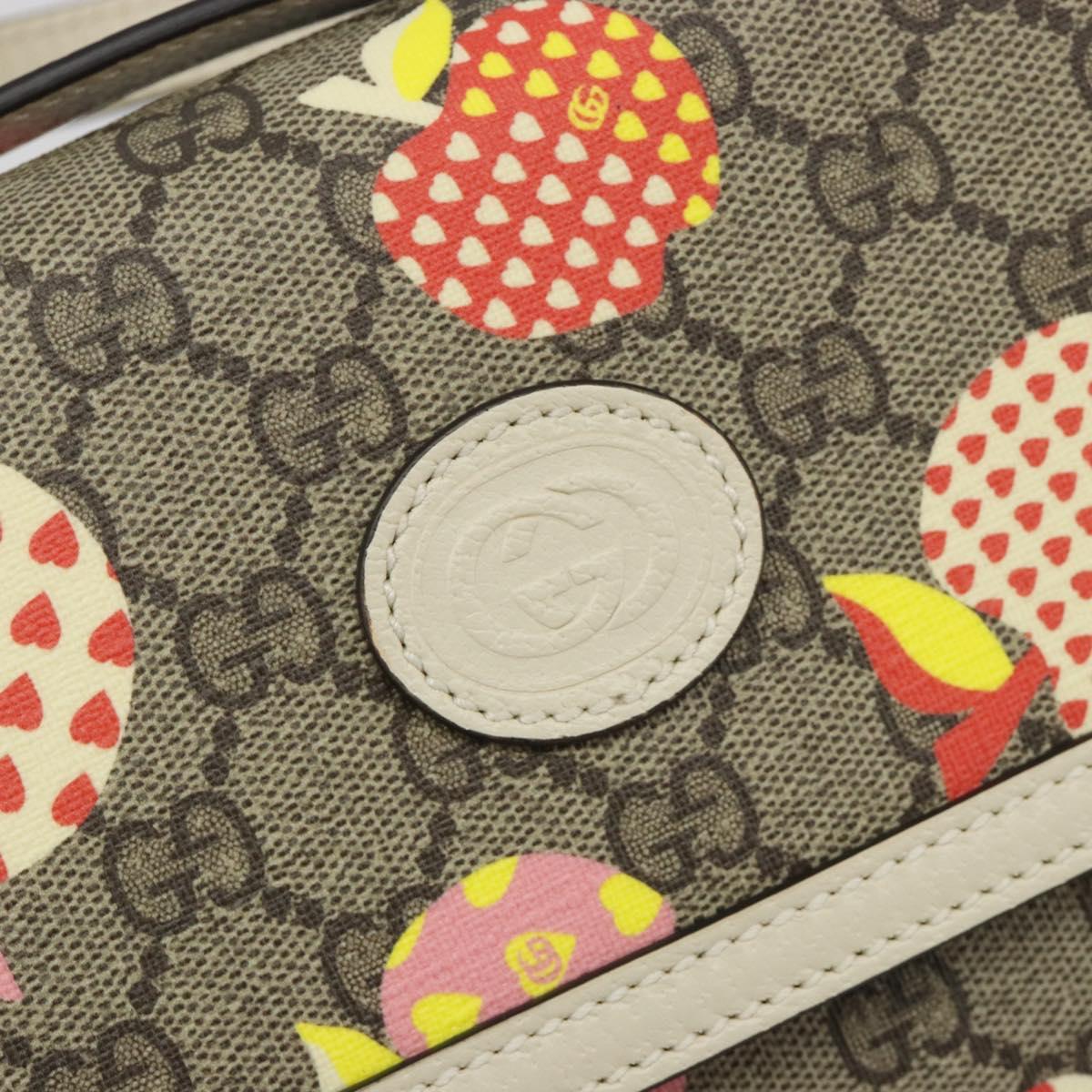 GUCCI GG Supreme Children's Bag PVC Leather Beige Gold 625782 Auth BA13514V