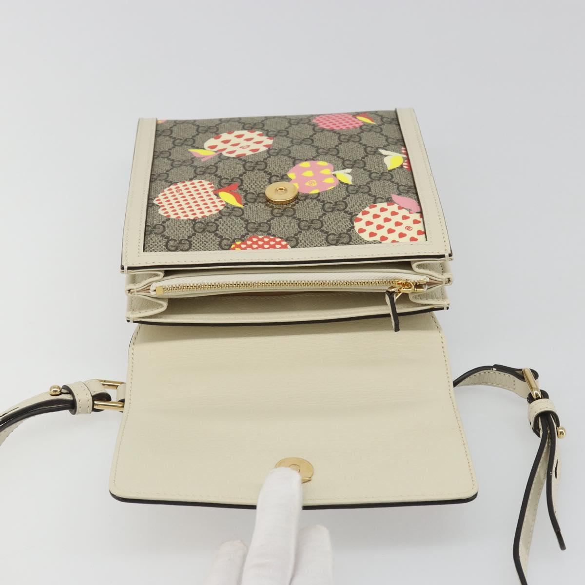 GUCCI GG Supreme Children's Bag PVC Leather Beige Gold 625782 Auth BA13514V