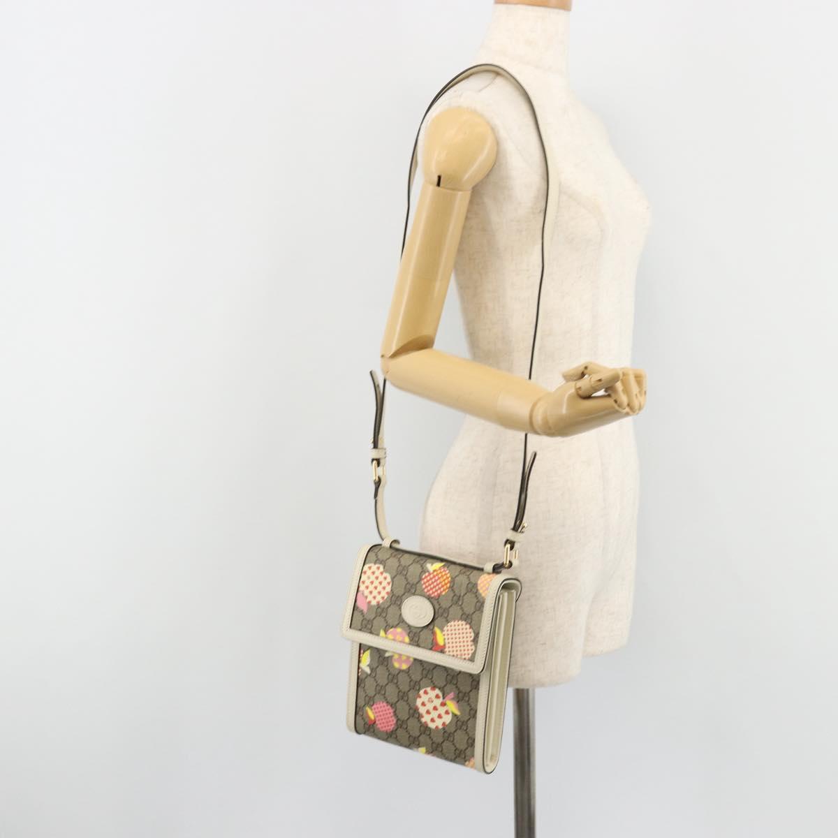 GUCCI GG Supreme Children's Bag PVC Leather Beige Gold 625782 Auth BA13514V