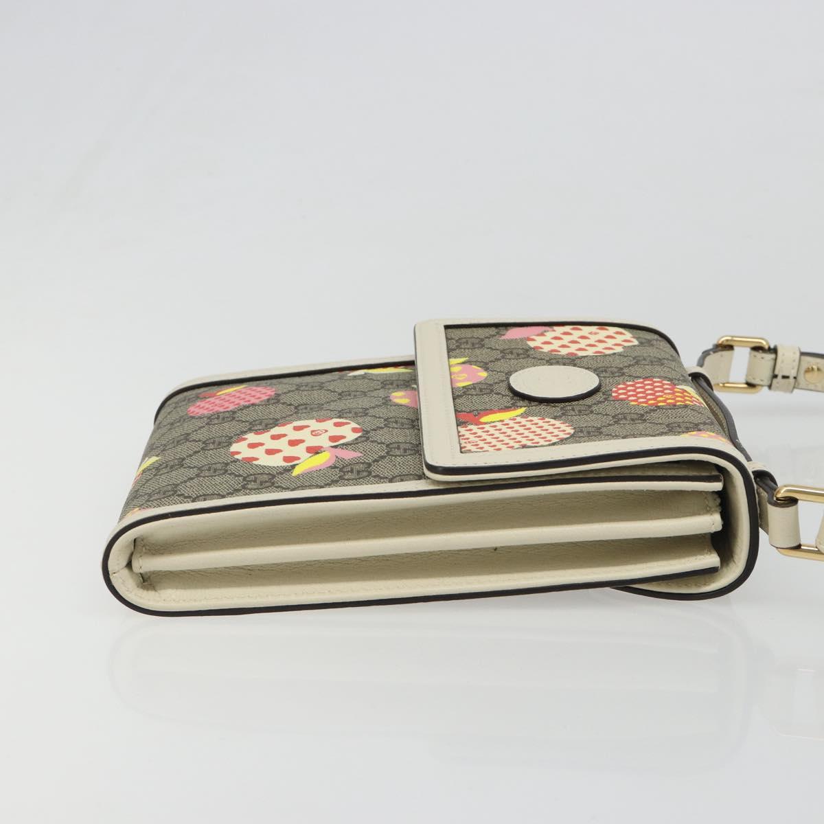 GUCCI GG Supreme Children's Bag PVC Leather Beige Gold 625782 Auth BA13514V