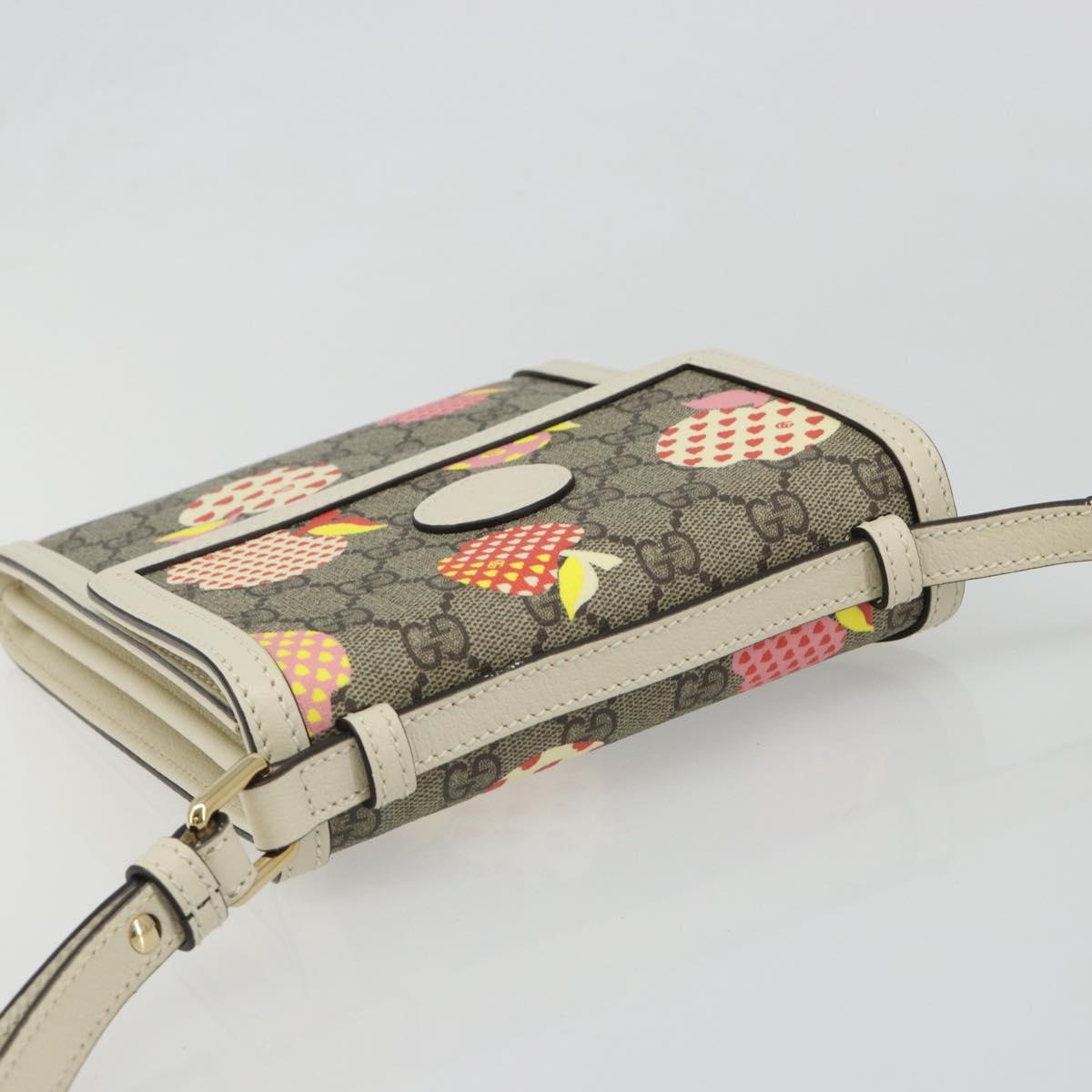 GUCCI GG Supreme Children's Bag PVC Leather Beige Gold 625782 Auth BA13514V