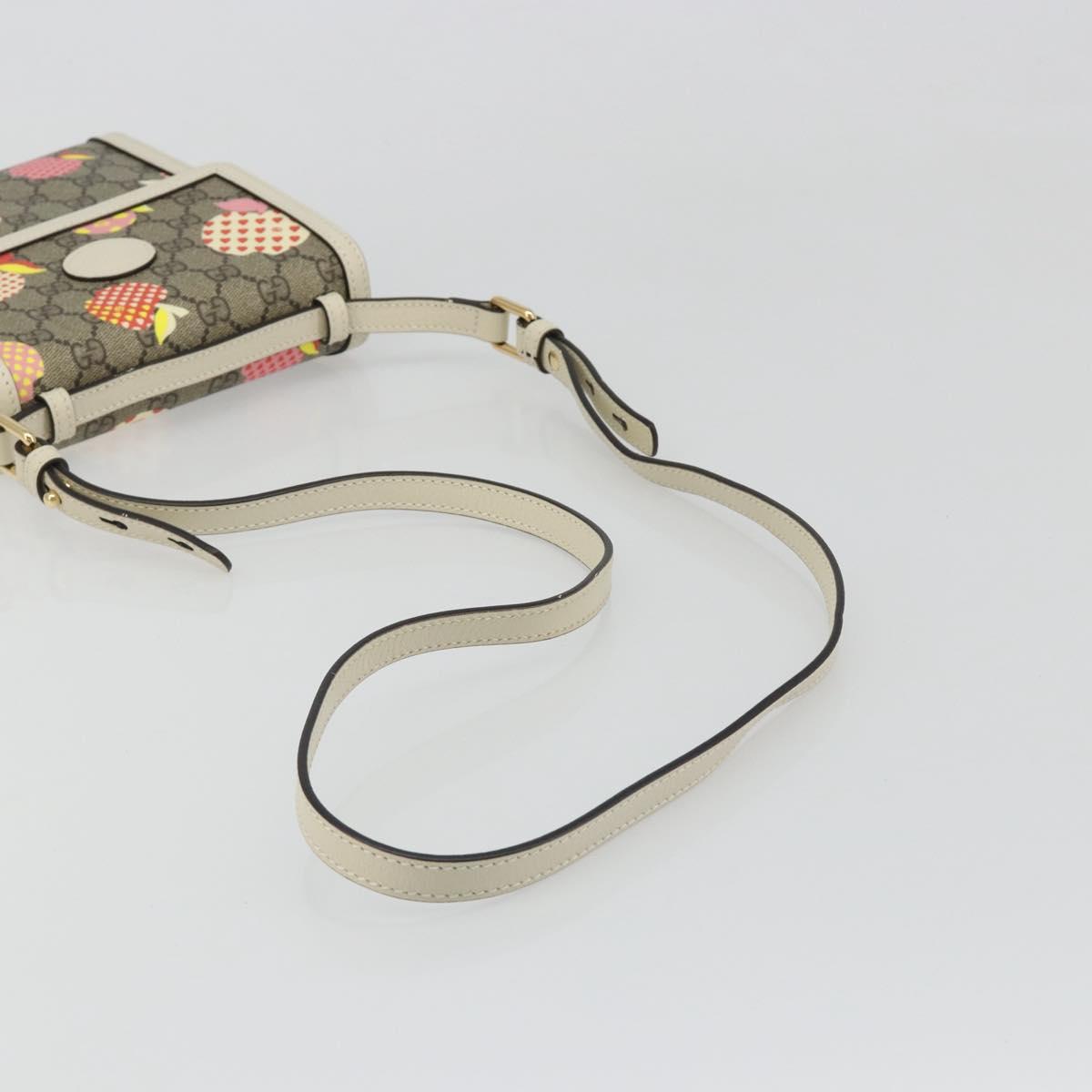 GUCCI GG Supreme Children's Bag PVC Leather Beige Gold 625782 Auth BA13514V