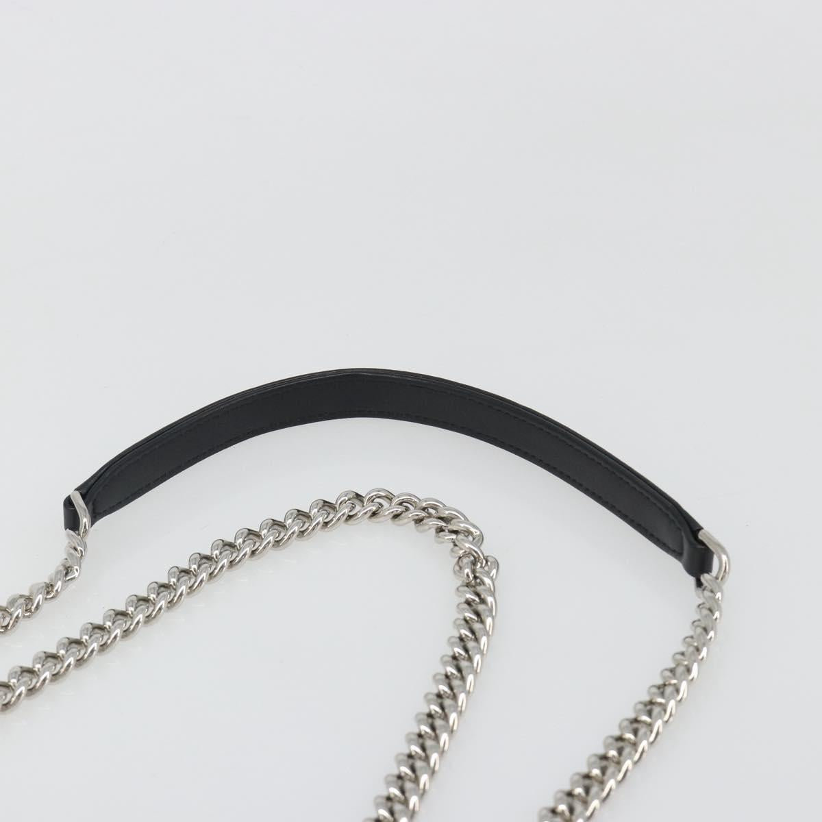 CHANEL La Pausa Chain Bag Patent leather White Silver CC Auth BA13516SAM