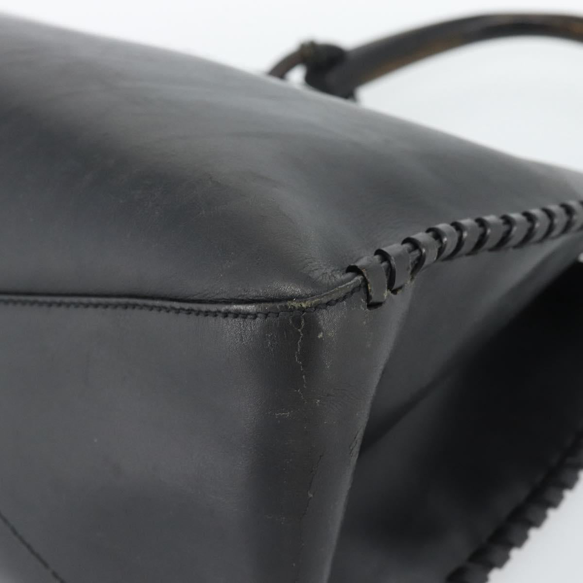 GUCCI Shoulder Bag Leather Black 106236 Auth BA13519