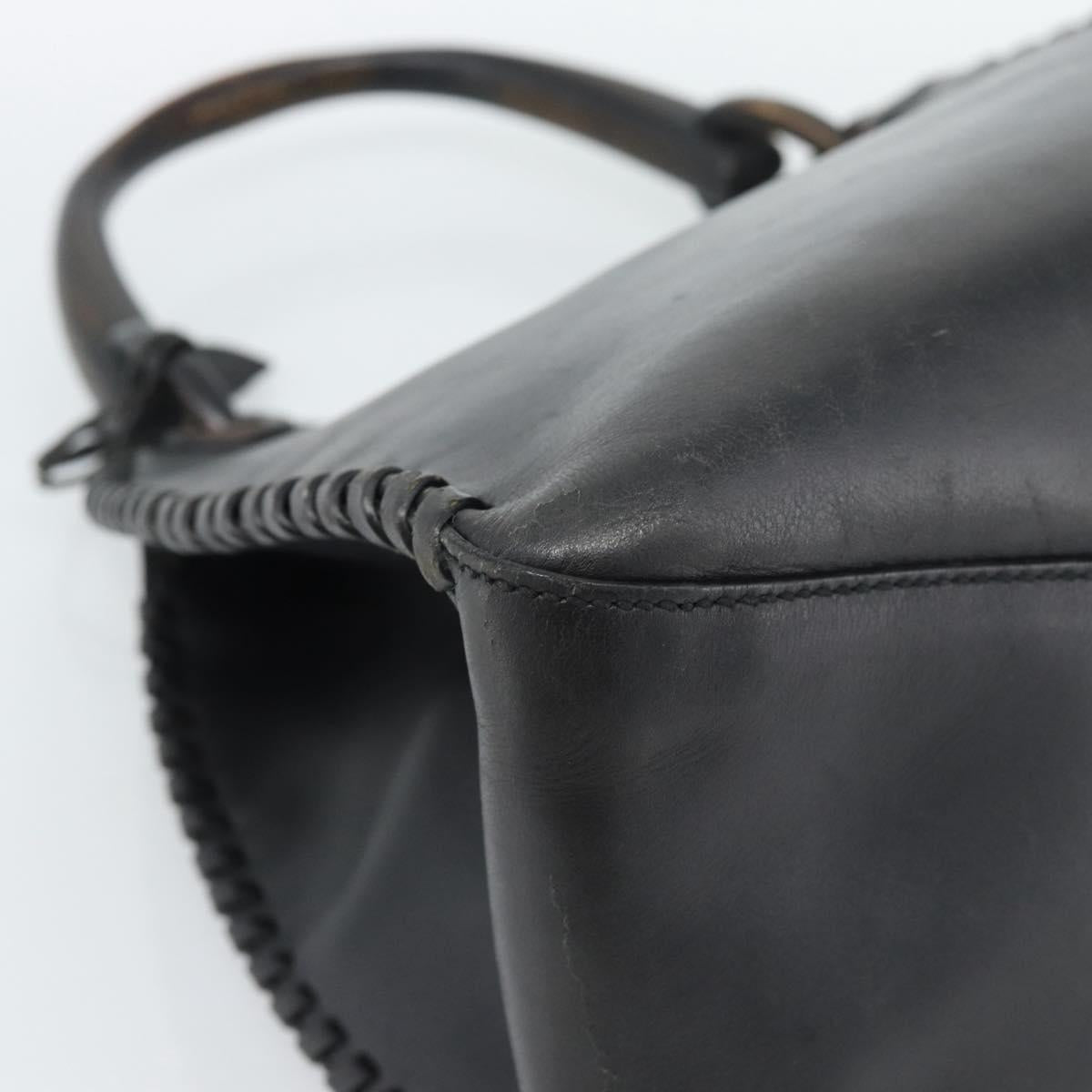 GUCCI Shoulder Bag Leather Black 106236 Auth BA13519