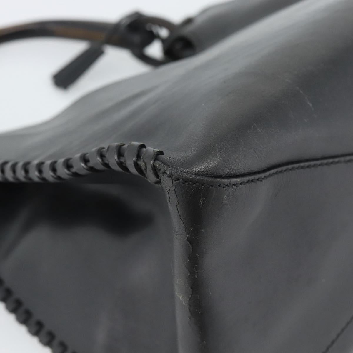 GUCCI Shoulder Bag Leather Black 106236 Auth BA13519