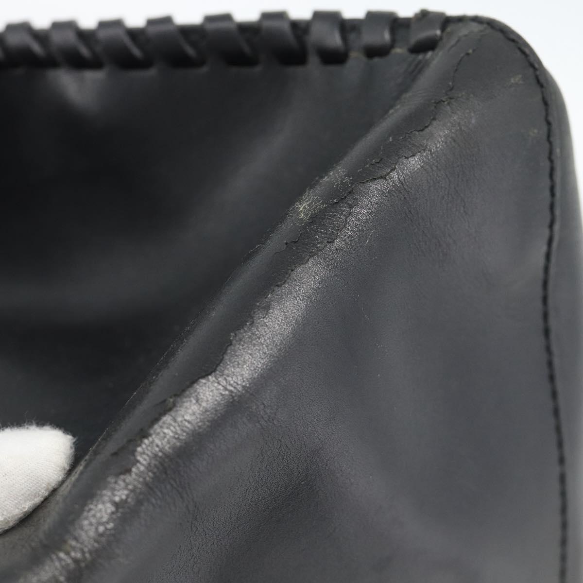 GUCCI Shoulder Bag Leather Black 106236 Auth BA13519