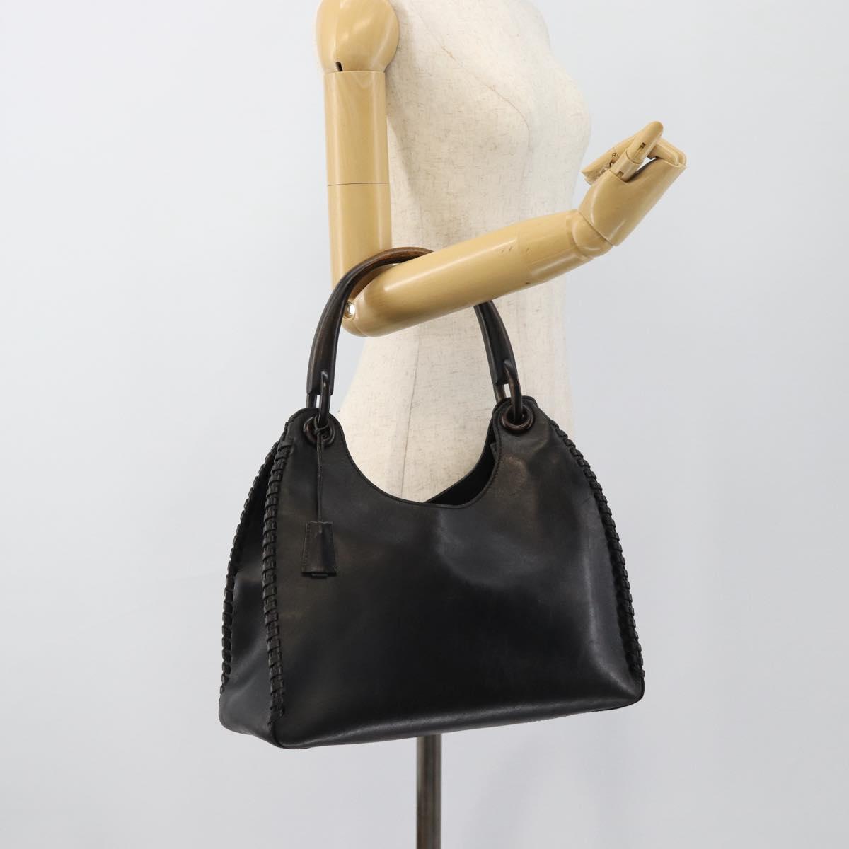 GUCCI Shoulder Bag Leather Black 106236 Auth BA13519