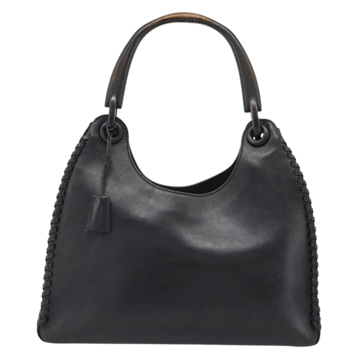 GUCCI Shoulder Bag Leather Black 106236 Auth BA13519