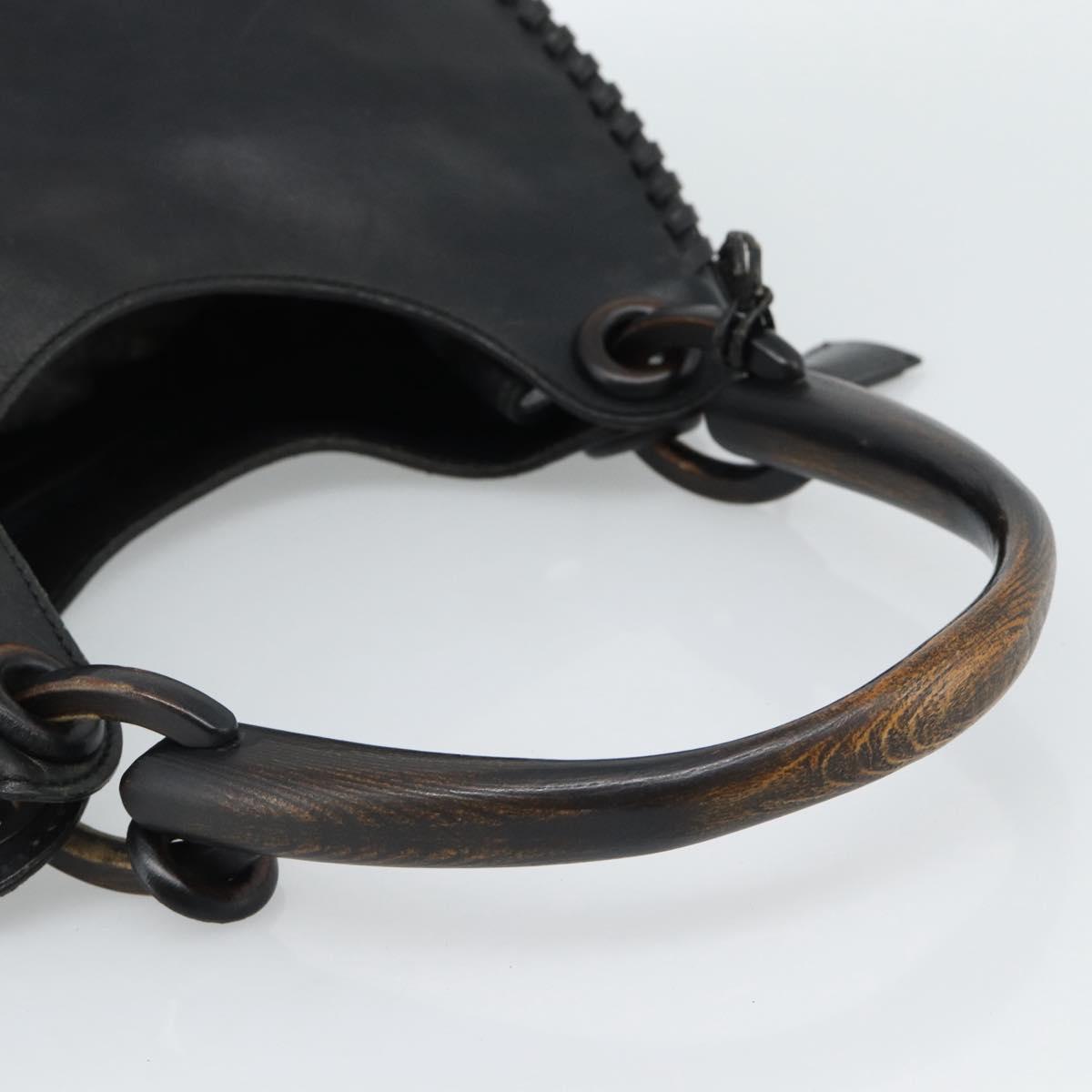 GUCCI Shoulder Bag Leather Black 106236 Auth BA13519