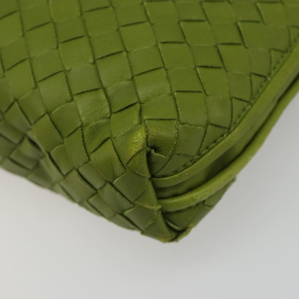 BOTTEGA VENETA INTRECCIATO Shoulder Bag Leather Green Auth BA13520V