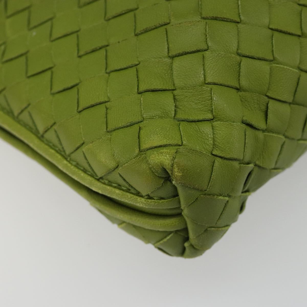 BOTTEGA VENETA INTRECCIATO Shoulder Bag Leather Green Auth BA13520V