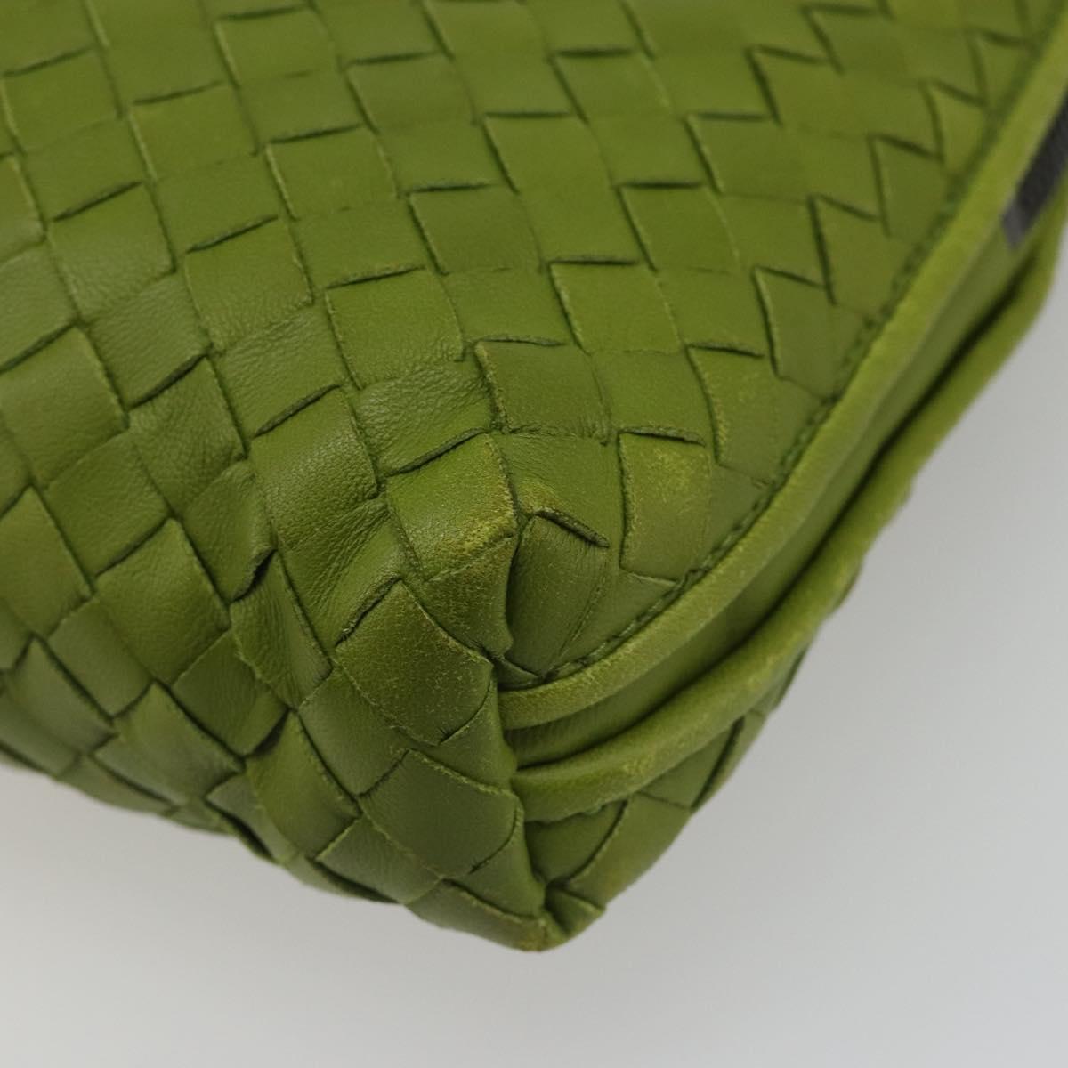 BOTTEGA VENETA INTRECCIATO Shoulder Bag Leather Green Auth BA13520V