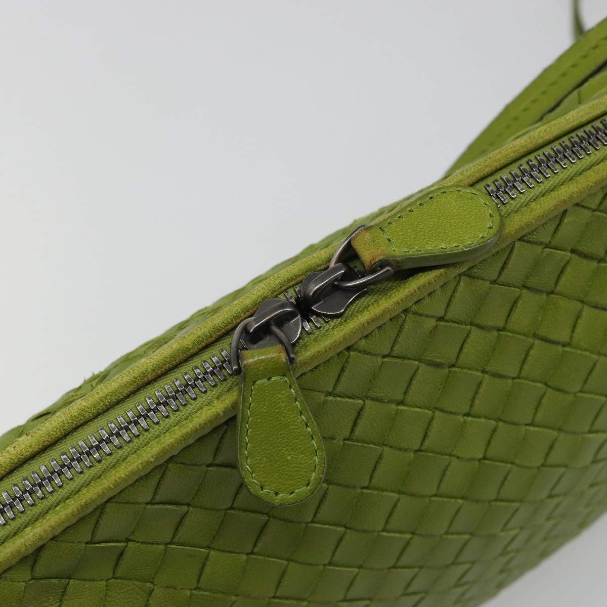 BOTTEGA VENETA INTRECCIATO Shoulder Bag Leather Green Auth BA13520V