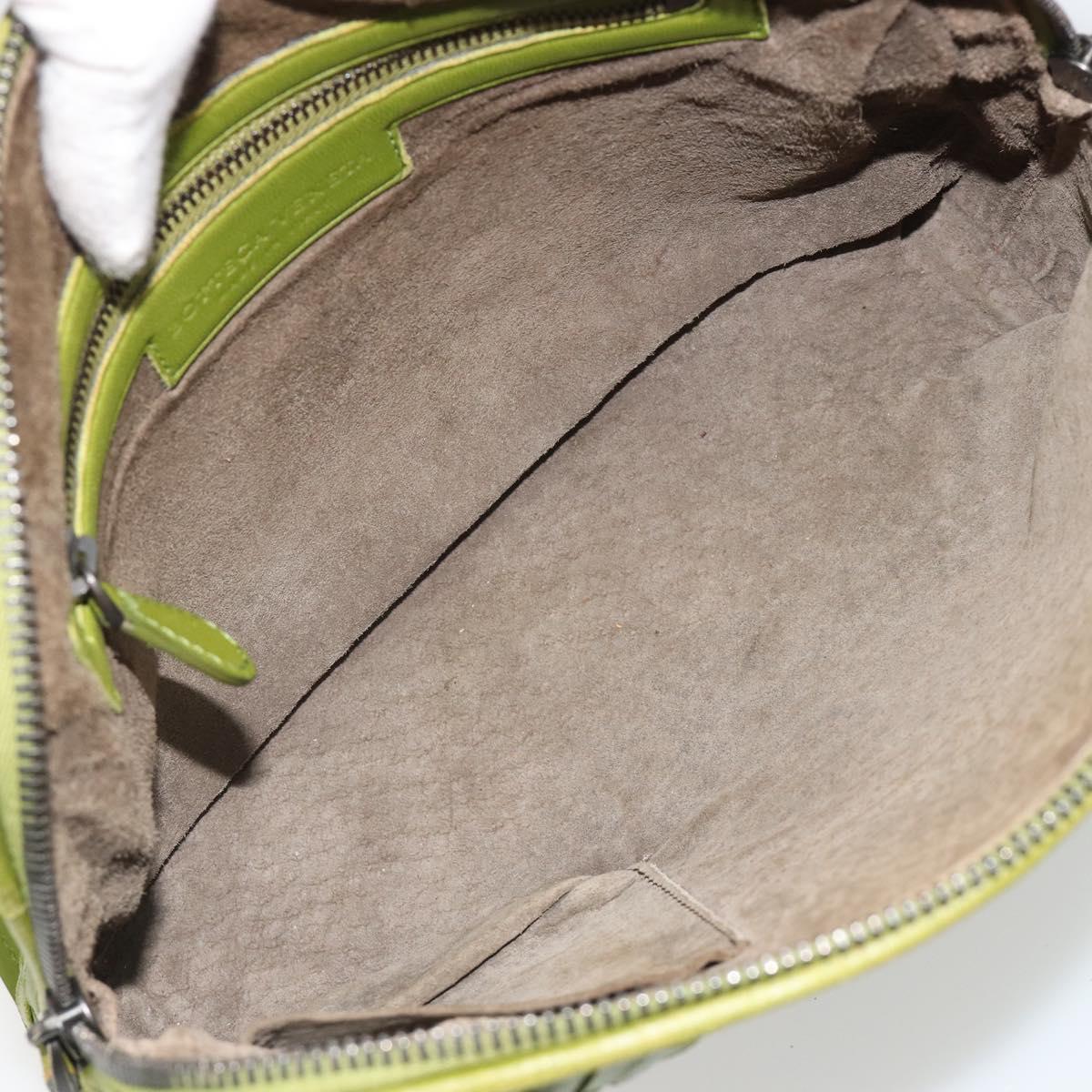BOTTEGA VENETA INTRECCIATO Shoulder Bag Leather Green Auth BA13520V