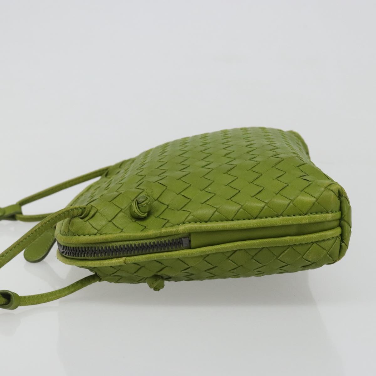 BOTTEGA VENETA INTRECCIATO Shoulder Bag Leather Green Auth BA13520V